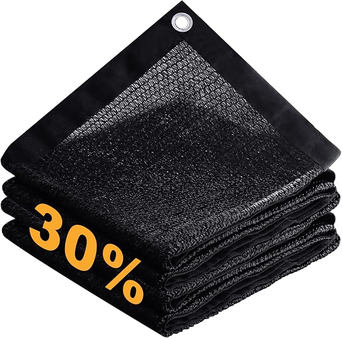 DIFY 3×10 FT, 30% Shade Fabric Sun Shade Cloth with Grommets, Black Outdoor Mesh Trap for Garden Plants Cover, Greenhouse, Chicken Coop, Black Patio Netting