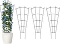 Thealyn 4 Pack 43" Metal Plant Trellis for Pots & Garden Beds, Rustproof Support for Indoor Outdoor Climbing Plants, Vines, Flowers, Fan Shaped, Black