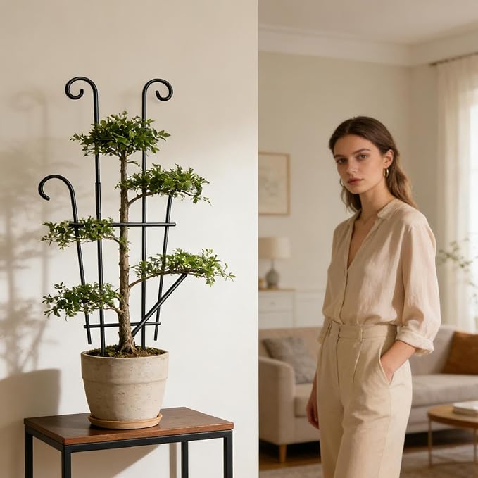 Plant Stand Indoor - Rust Proof Adjustable, Metal Plant Trellis, Durable Support Structure, Stable Space Saving Design | Pothos Ivy Fruit Vegetable for Pothos Ivy Fruit Vegetable