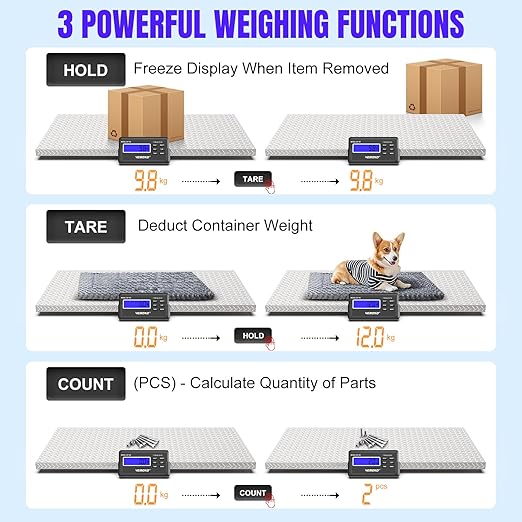 Precision Large Dog Scale - 1100lb x 0.2lb Large Breed Animal Livestock Weight Scale, Pet Scale Non-Slip Stainless Steel Platform for Dogs 40.7x20.9 Inch (Non-Slip Platform)