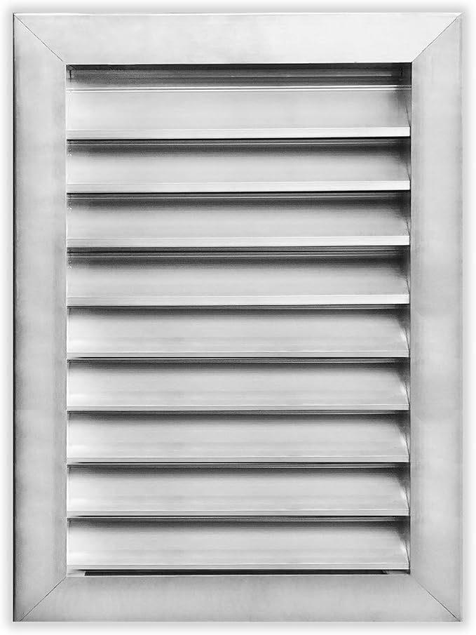 HVAC Premium 18"W x 24"H Aluminum Exterior Gable Louver Vent for Walls & Crawlspace - Weather-Resistant Air Grille with Screen Mesh - [Outer Dimensions 19.75"W x 25.75"H]