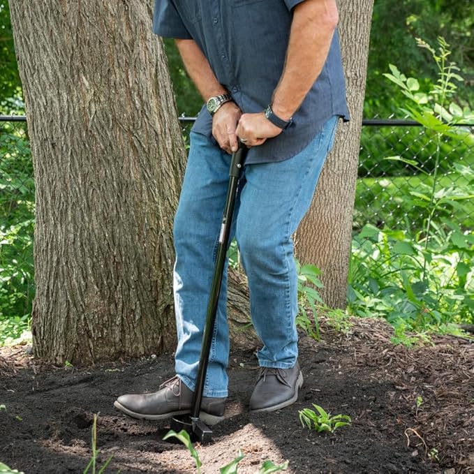 Bulb Planter Long Handle 39" Garden Tool - Walden Perfect Planter with Foot Bar for Tulips, Daffodils, Flowers - Heavy Duty Steel Bulb Transplanter Digger with Depth Markers, No Bending