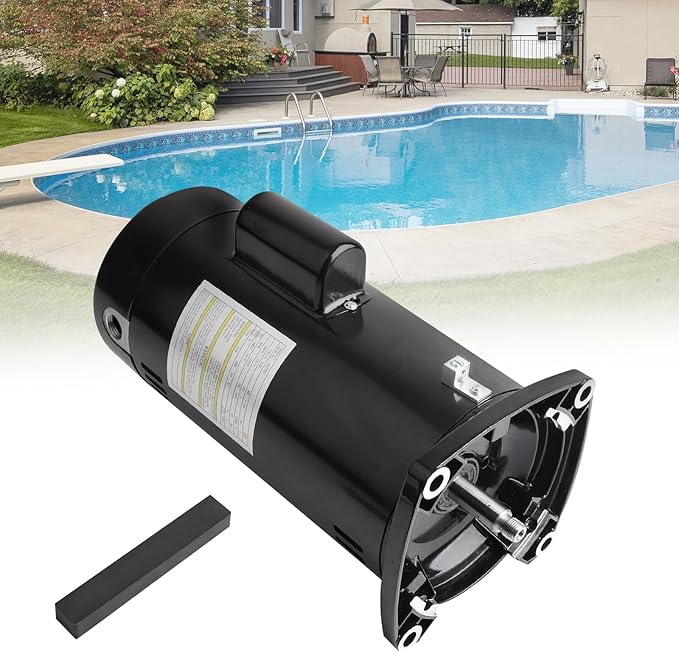 USQ1202 Pool Pump Motor 2HP Square Flange 56Y Frame 1.1 Service Factor 230 Volts 9.2 Amps 3450 RPM Replacing Cen-tury/AO.Smi-th Pool Pump Motor SQ1202 Compatible with Hayward Max-Flo II Pump