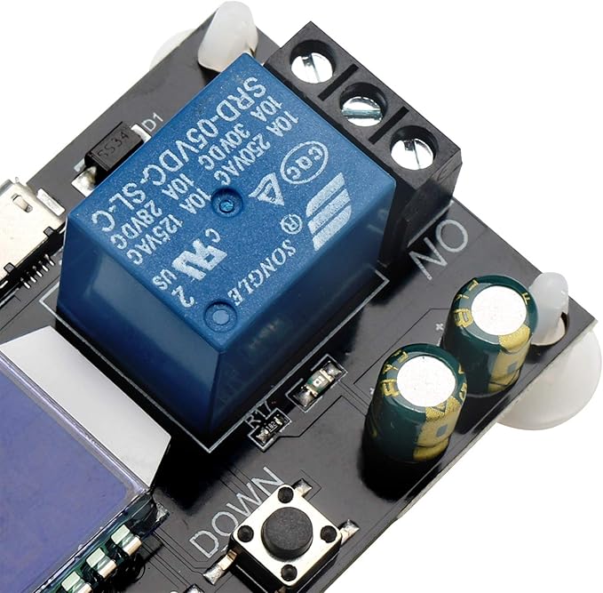 DROK Time Delay Relay, DC 5V/12V/24V Timer Relay Delay-Off Cycle 0.01s-9999mins Adjustable Trigger with LCD Display Support Micro USB 5V Input