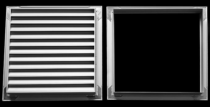 HVAC Premium 12'' w X 12'' h Aluminum Privacy Door HVAC Air Grille - V Shaped Louvers Ensure 100% View Block - Supply or Return [Outer Dimensions: 13'' w X 13'' h]