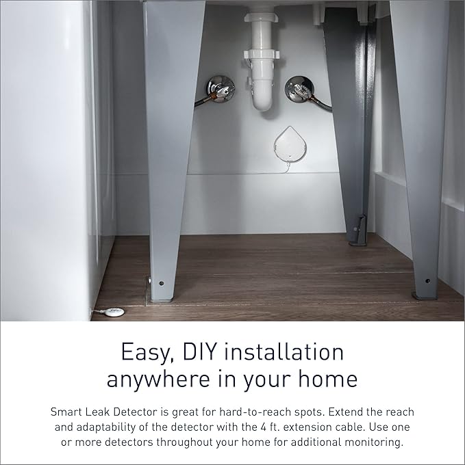 Moen Flo Smart Water Leak Detector, Drip or Flood Sensor Alarm for Home, 2-Pack, White, 920-004
