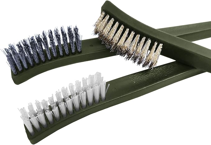 FineGood Wire Brush Set for Car Detailing - 9 PCS Cleaning Kit with 3 Brass, 3 Steel, 3 Nylon Brushes