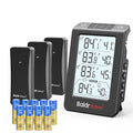 Wireless Freezer Monitor with 3 Sensors, 328ft Long Range Digital Refrigerator Thermometer with Min/Max Temp and Smart Adjustable Backlight, for Home, Garage & Breast Milk, Black