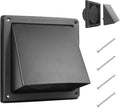 FRESH SPEED 5 Inch Black Dryer Vent Cover Outside Stainless Steel Wall Vent with Removable Cover and Insect Screen Mesh RAL9011