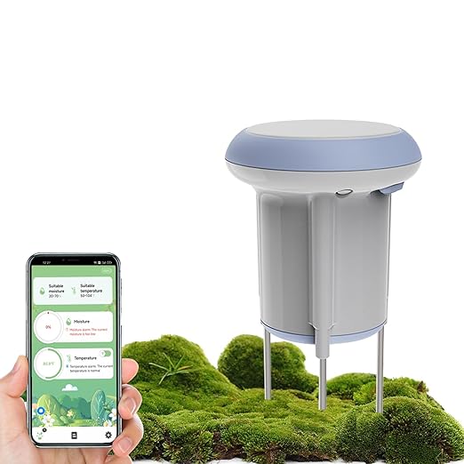 Smart WiFi Soil Moisture & Temperature Sensor - Hub-Free Soil Meters for Lawn, Garden, Greenhouse, Real-Time App Alerts IP65 Waterproof | Compatible with Smart Life/Tuya App | Gardening Gift