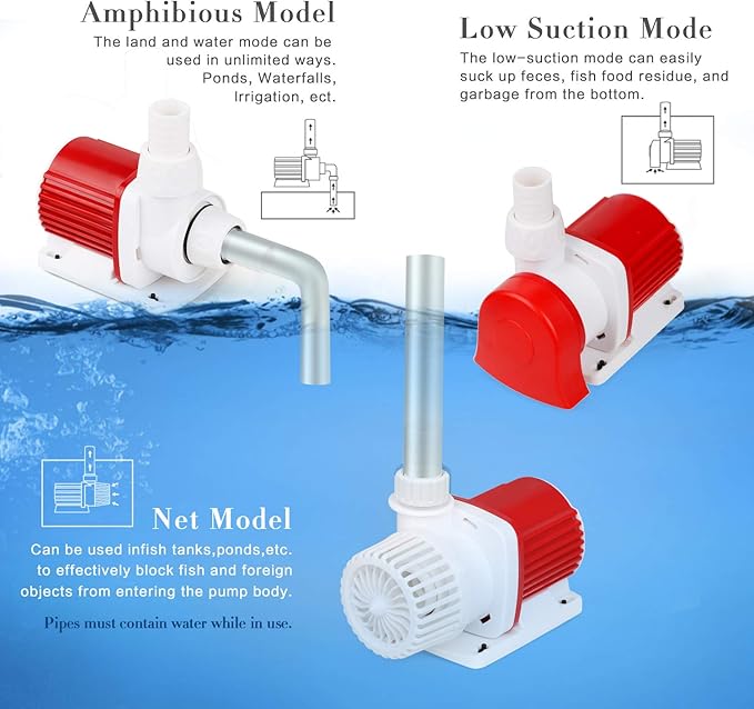 3170 GPH Intelligent ECO Amphibious Water Pump - Sine Wave Technology with Controller for Hydroponics & Aquariums,Old model