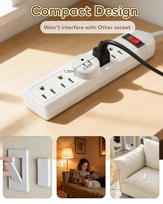 Wireless Remote Control Outlet Plug,NineLeaf Smart Outlets for Household,On Off 1 Smart Plug 2 Switches Compatible with Tuya,Alexa and Google Assistant,Timer Outlet,No Wiring,White