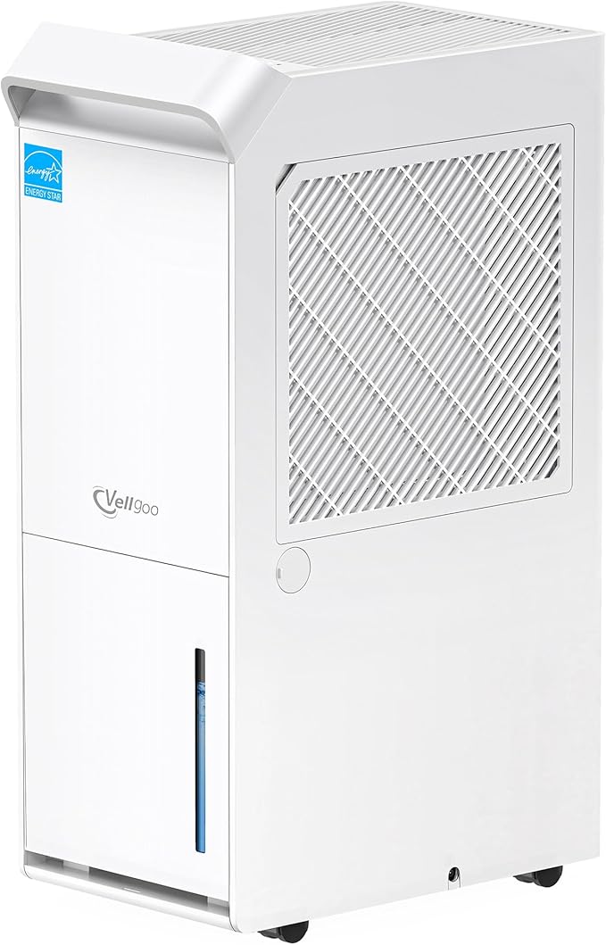 4,500 Sq.Ft Energy Star Most Efficient 2025 Dehumidifier,Vellgoo Max 80 Pint/D Dehumidifier for Basement with Drain Hose, Smart Humidity Control, for Home, Bathroom, Garage