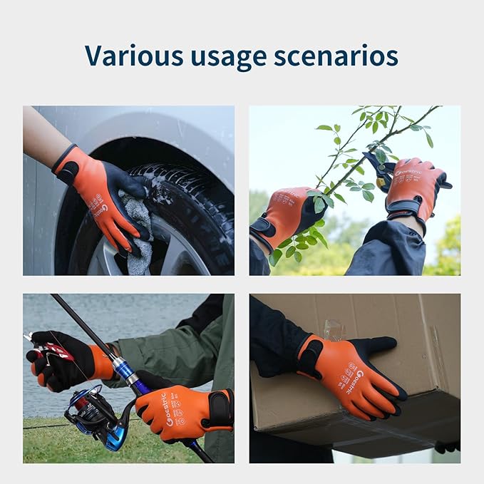 100% Waterproof Winter Work Gloves for Men Women, Freezer Gloves with Grip for Shoveling Snow