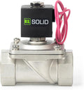 U.S. Solid 1-1/4" Stainless Steel Solenoid Valve - 110V AC Normally Closed Electric Solenoid Valve with Viton Seal, Lead Wire Type