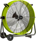 24 inch High Velocity Industrial Drum Fan, 8800 CFM Heavy Duty Metal Air Circulator, 3-Speed Floor Fan with 360° Tilt & Wheels for Warehouse, Workshop, Factory & Gym – UL Listed