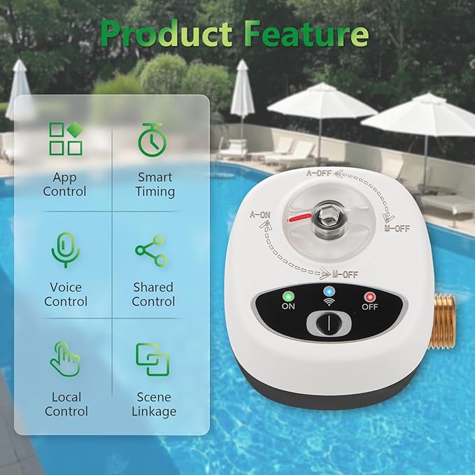 Wengart Smart Wi-Fi Water Valve Shut Off Tool,1/2‘’ Wireless Valve Controller for Water & Gas,eWeLink App,Alexa & Google Assistant,Remote Control & Timer,Emergency Manual Override,2.4GHz Wi-Fi