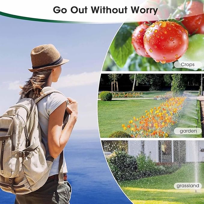 ERICAT 2 Zone Sprinkler Timer Automatic Irrigation Water Timer, Programmable Garden Hose Water-Saving Irrigation Controller with Digital Display and Electronic Lock, Stable Operation, for Yard