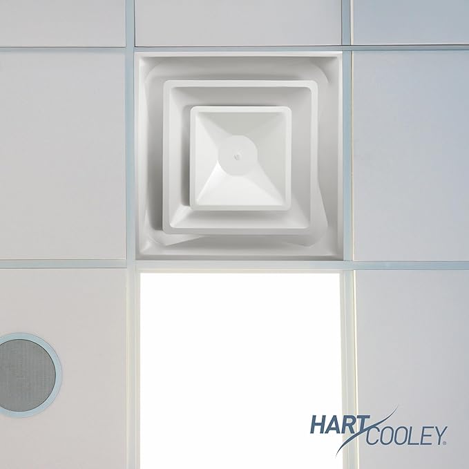 Hart & Cooley Steel 4-Way Diffuse with 2 Cone Design and 6 Inch Fixed Collar, 360-Degree Air Diffusion for High Air Volume Delivery