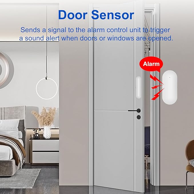WiFi Wireless Alarm System for Home Security - 24/7 Protection Smart Home Devices 4.3" Touch Screen, GSM/4G+WiFi, App Instant Alerts, No Monthly Fee, Alexa Compatible for Villa, Kids Safety (21pcs)
