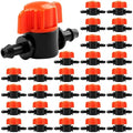 JAYEE 30Pcs Drip Irrigation 1/4 inch Barbed Valve, Drip Line Parts 1/4" Shut Off Valve Fits for 1/4 Inch Drip Irrigation Tubing, Drip Irrigation Fittings Switch Valves for Drip or Sprinkler Systems