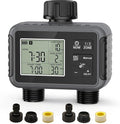 Sprinkler Timer 2 Zone, IPX5 Waterproof Programmable Water Hose Timer with Rain Delay, Child Lock, Manual Watering for Outdoor Automatic Irrigation for Garden, Lawn, Yard (AA Batteries Not Included)