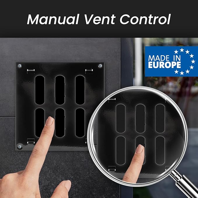 Repa Market 12" x 8" Inch (Outer Dimensions) Black Adjustable Air Vent Cover - Galvanized Steel HVAC Air Vent Register - Heating, Cooling Toe Kick Vent Cover - Wall, Ceiling Return, Intake Air Grille