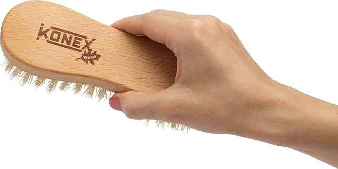 Konex Heavy-Duty Peanut-Shaped Brush 2-Pack, Durable and Long-Lasting Design for Tough Surfaces, Home and Industrial Use