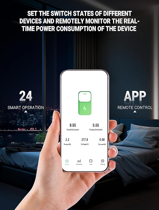 WiFi Smart Circuit Breaker 1P+N, 24-Hour Energy Monitoring, DIN Rail Mount, Smart Life/Tuya APP Remote Control & Voice Control Compatible with Alexa/Google Assistant(50A)