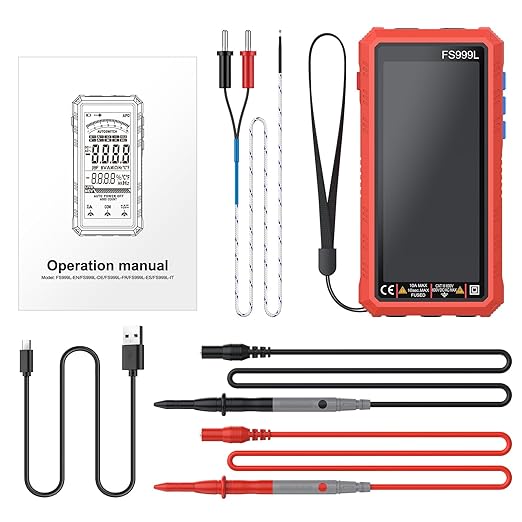 Proster USB C Rechargeable Smart Multimeter with 5.0 Inch Color Screen - 6000 Count Smart Multi Testers, True RMS Autoranging Multimeter, NCV Capacitance, CAT III 600V Safety