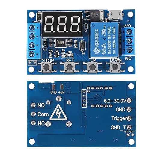 4pcs DC 6-30V Timer Relay Programmable Delay Relay Module Cycle Timer with LCD Display / 5V Micro USB, Smart Home Controller