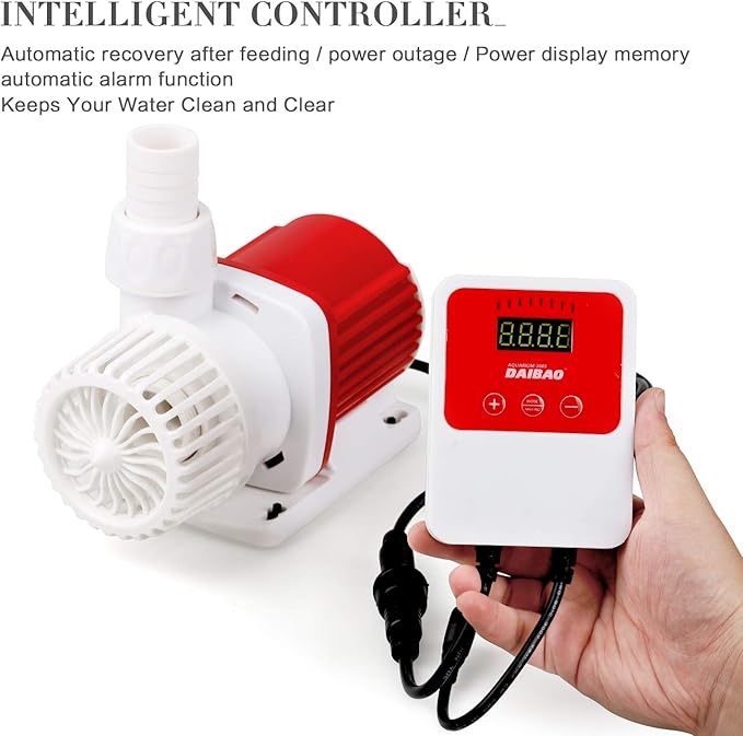 2380 GPH Intelligent ECO Amphibious Water Pump - Sine Wave Technology with Controller for Hydroponics & Aquariums,Old model