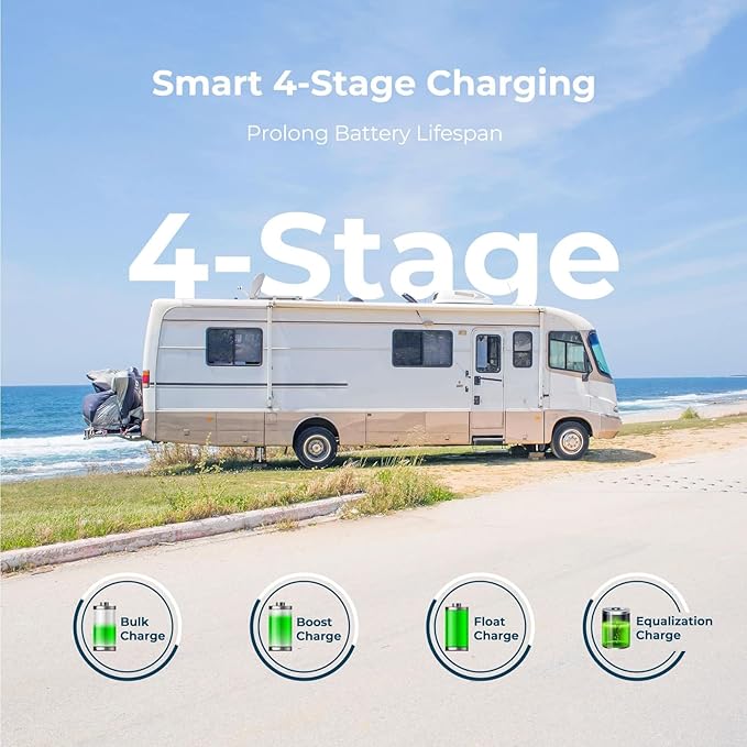 Renogy 12V 30A PWM Solar Charge Controller – Wanderer Li Charge Controllers for Solar Panels 4-Stage Charging for Lithium/Gel/Flooded Batteries, Overload/Short Circuit/Reverse Polarity Protection