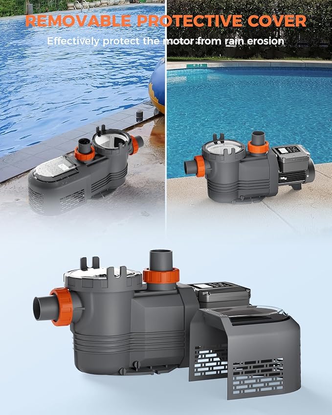 Variable Speed Pool Pump 3 HP, 220V-240V Inground Swimming Pool Pump with Timer, High Flow 11359 GPH Energy-Efficient Self Priming Above Ground Pool Pumps with Filter Basket