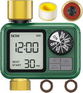 1 Zones Brass Inlet & Outlet Water Timer for Outdoor Garden Hose, Sprinkler Timer for Garden Faucet with Auto/Manual/Rain Delay Mode, Sprinkler Irrigation Controller for Yard Lawn