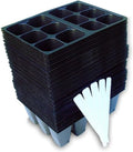 Seedling Starter Trays, 720 Cells: (120 Trays; 6-cells Per Tray), Plus 5 Plant Labels