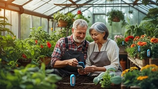 iLight Smart Plant Soil Moisture Meter + App | Bluetooth Soil Sensor + Notifications | Wireless Plant Care Remote Monitoring, Smart Garden Planting Device Indoor Outdoor Plants | Moisture System Gift