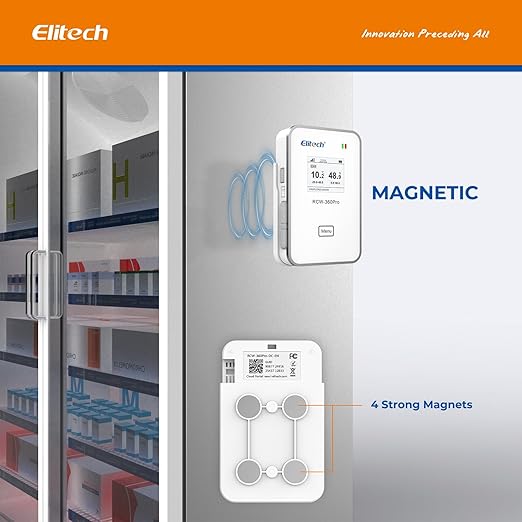 Elitech Cellular + Wi-Fi Remote Temperature Humidity Monitor Data Logger 100000 Points, Power Outage Alarm, App/Email/Text Alerts, Pharmacy DDL, Cold Chain, PDF/CSV Report,2-Year Subscription Included