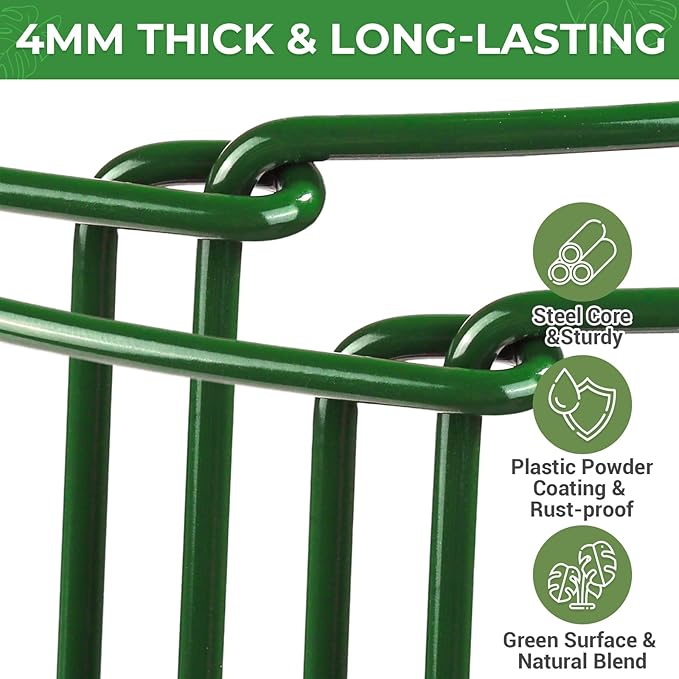 LEOBRO 12PCS Plant Supports, 24 Inch Peony Cages and Supports, Garden Plant Stakes for Indoor Plants, Outdoor Plants, Peony Tomato Monstera Hydrangea Stakes, 10" W x 24" H