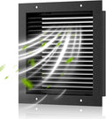 16"w X 16"h Shed Vent, Hon&Guan Aluminum Alloy Gable Vent, Door Vents for Interior Doors Dryer Vent Covers for Wall House[Vent Openning: 13.9"x 13.9"h], Black