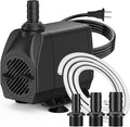 SongLong 500GPH(1900L/H) 10ft Power Cord Submersible Pump,Over Heating Protection Water Pump with 6.65ft Lift for Fountains, Ponds, Aquariums & Hydroponics.