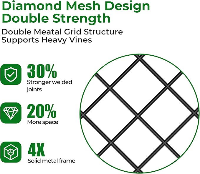 AMAGABELI GARDEN & HOME Garden Trellis 2 Pack 71”x20” Heavy Duty Rustproof Wall Trellis for Climbing Plants Outdoor Metal Decoration Large Trellis for Potted Plants Support Trellis Roses Black