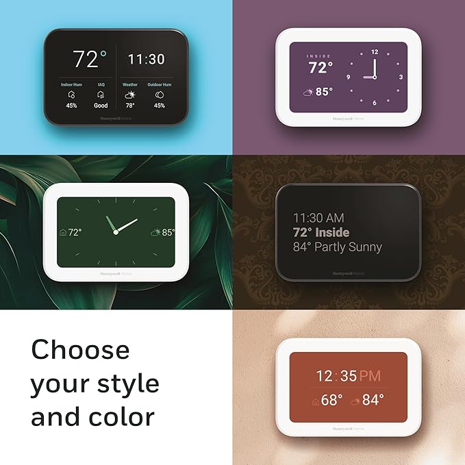 New Honeywell Home X8S WiFi Smart Thermostat with Video Doorbell Compatibility, IAQ Control, and Customizable Touchscreen Display, Black