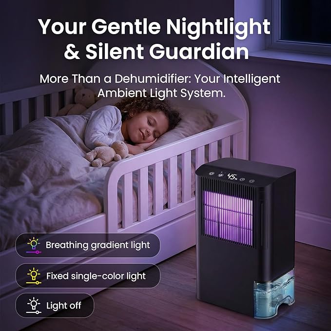 Dehumidifier for Home, Dehumidifier for Basement with Drain Hose/Humidity Display/85 OZ Water Tank/Washable Filter/Auto Shut Off/Ultra Quiet, Small Dehumidifier for Bedroom, Bathroom, RV, Whole Home