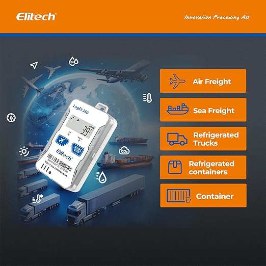Elitech 4G Reusable Real-time Temperature Humidity Data Logger Light/Shock/GPS, Built-in SIM Card, Shadow Data,Airplane Mode,Cloud Data Storage,SMS/Email/APP/Web Alarm,100000 Points,Loget 260G-THE