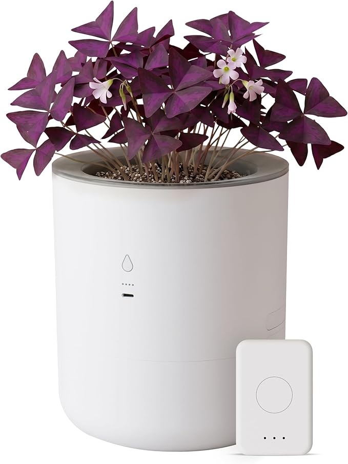 Smart Self Watering Planter with WiFi Bridge & App Control – AI Plant Care System with Sensors, Automatic Watering, Alerts – Modern Indoor Planter for Houseplants