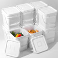 Hushee 12 Pack 4 Gallon Square Bucket White Food Grade Bucket with Handles and Lid Square Plastic Heavy Duty Container Storage Food Storage Pail for Packaging Sealing Dry Camping Fishing