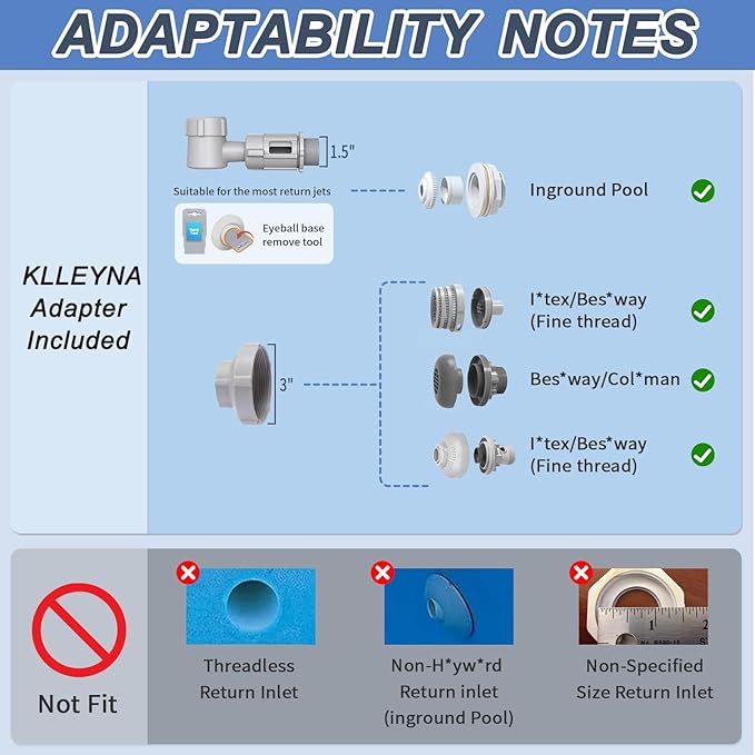 Klleyna Patented Swimming Pool Fountain with Lights - for Above&In-Ground Pools, Pool Waterfall with 7 Color LED Lights, Extend Pipe Water Cooler Sprinkler Sprayer Summer Party Decor (D- Led Light)