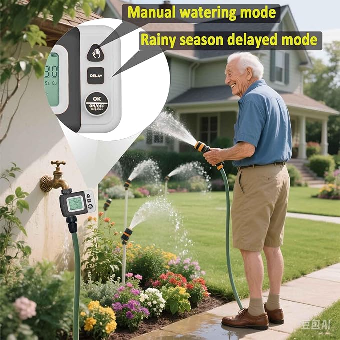 Sprinkler Timer Water Timer for Garden Hose Automatic Watering System Upgrade Rain Delay 12 Months Extra Long Working Time Easy to Set Up Installation