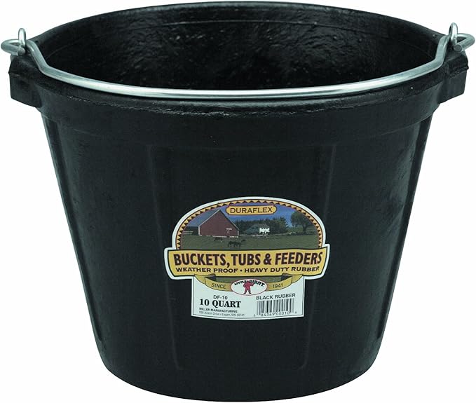 Little Giant® Rubber Pail | All-Purpose Rubber | Rubber Bucket | Heavy Duty Bucket | Water Bucket | 10 Quarts